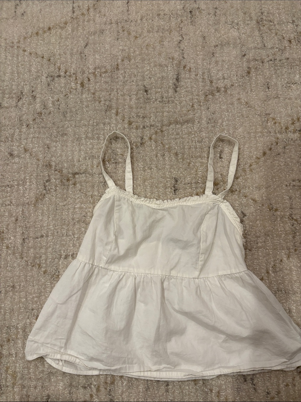 Brandy Melville White Sleeveless Peplum Tank Top